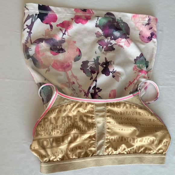 Lululemon Womens Tank Top Power Y Built In Shelf Bra Racerback Blurred Blossom 4 - Picture 15 of 16